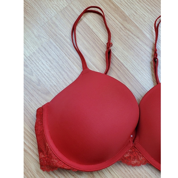 NWT Modern Movement lace wing push up underwire bra savvy red romantic classic - Picture 3 of 10